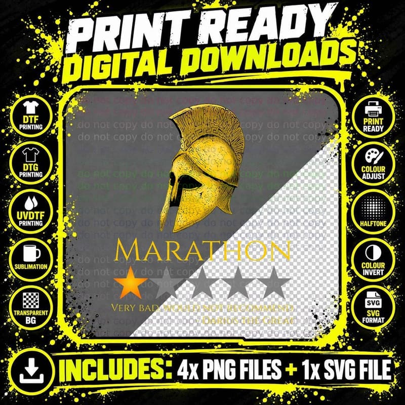 Ancient Greek History - Battle of Marathon - Spartan Png SVG Digital Bundle