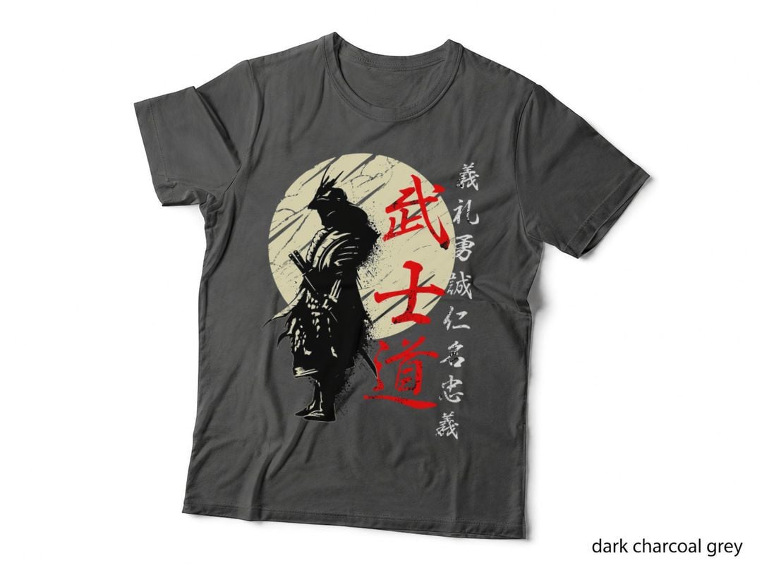 Bushido Code Samurai Japanese Warrior Kanji T-Shirt