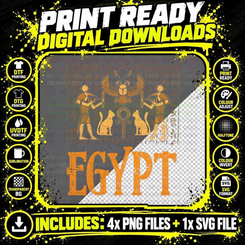 Egypt Pharaoh Pyramid Cairo Nile Ancient Egyptian Png SVG Digital Bundle