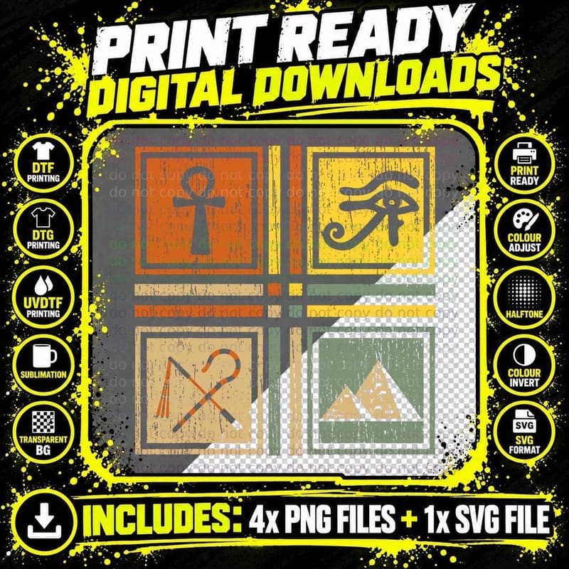 Egyptian Mythology Egypt Pyramid Ancient Egypt T-Shirt Png SVG Digital Bundle