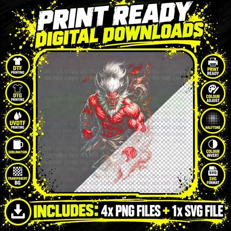 Female Samurai T-Shirt, Halftone Japanese Warrior Png SVG Digital Bundle