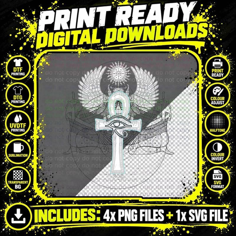 Inner Alchemy Thoth Esoteric Ancient Egypt Hieroglyphs Png SVG Digital Bundle