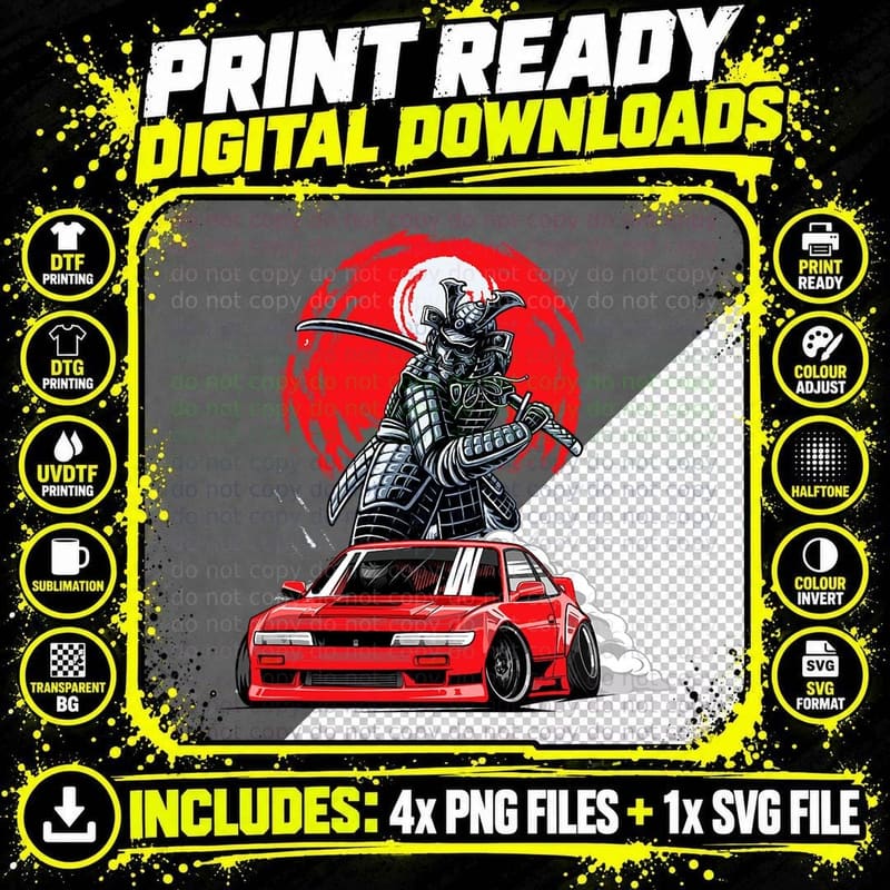 JDM Samurai Japan T-Shirt Png SVG Digital Bundle