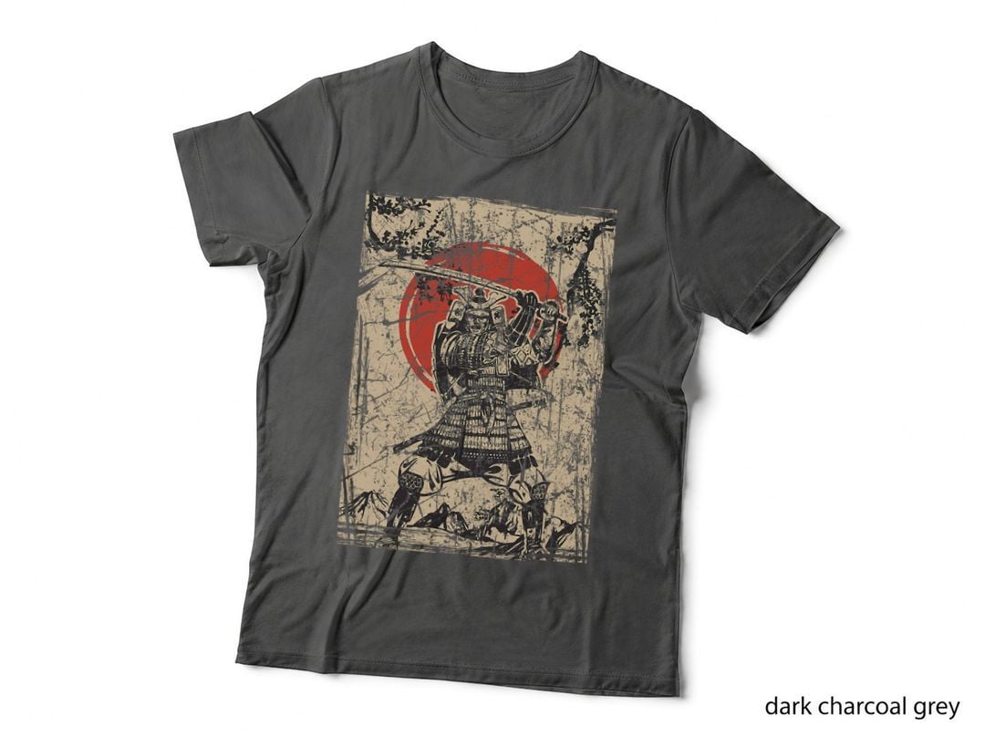 Japanese Culture Red Moon Samurai Warrior Bushido Code T-Shirt