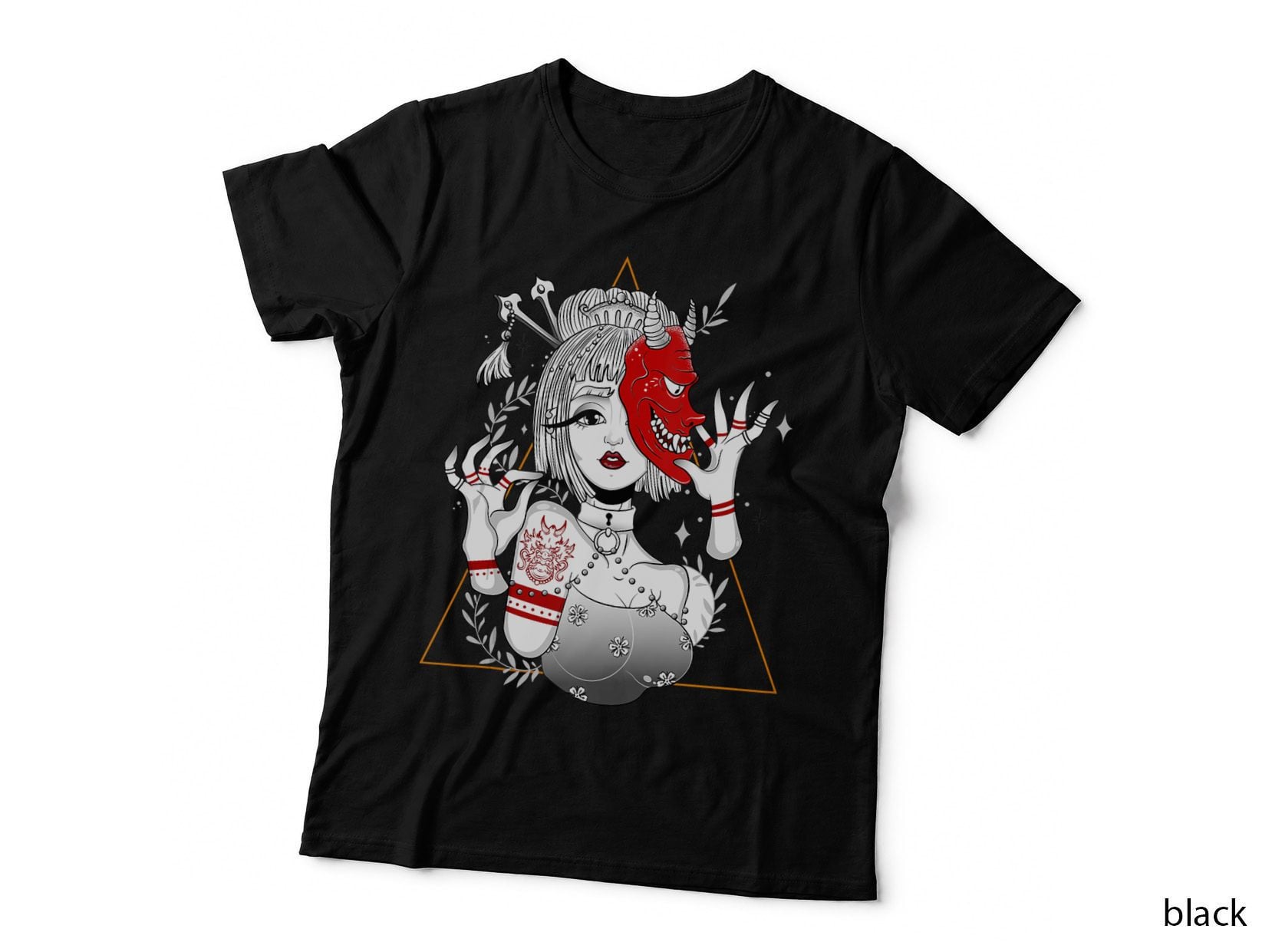 Japanese Demon Culture Samurai Geisha Girl Hannya Gift, Childrens Wear T-Shirt