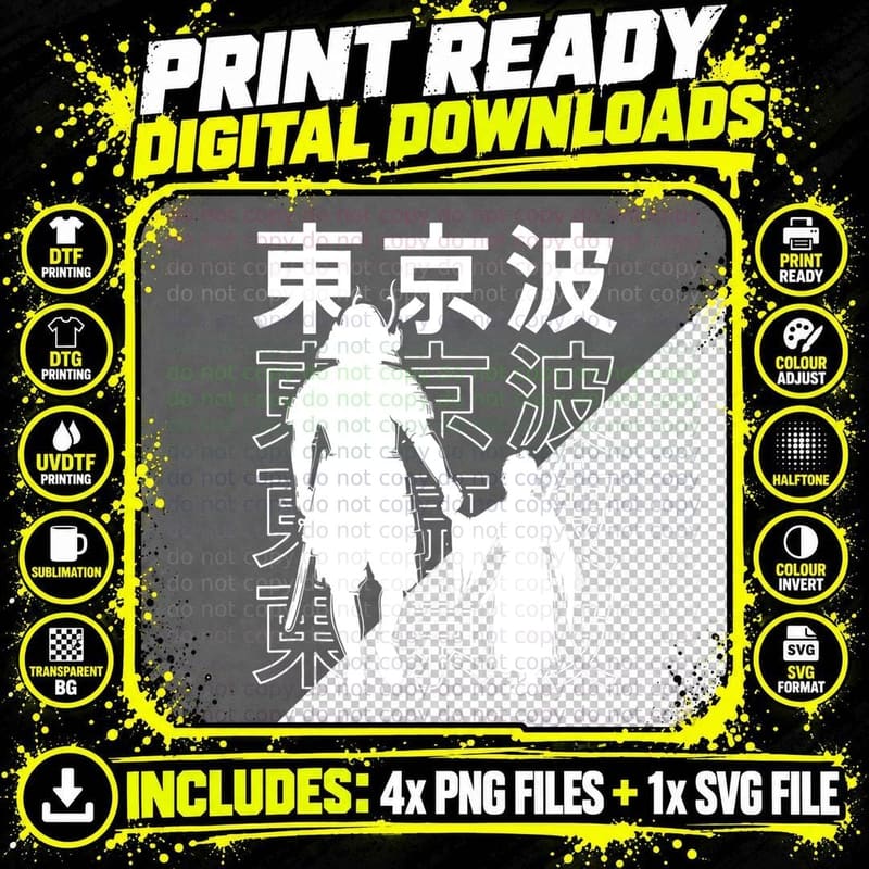Japanese Samurai Warrior & Son Japan Aesthetic Art Png SVG Digital Bundle