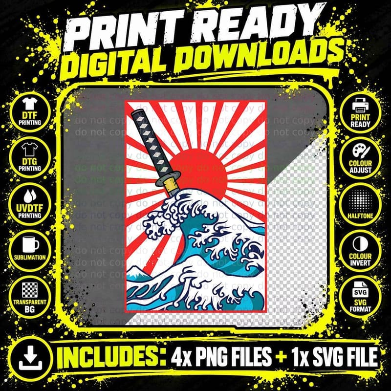 Katana Japan Swords Sinobi Japanese Martial Arts Samurai Png SVG Digital Bundle