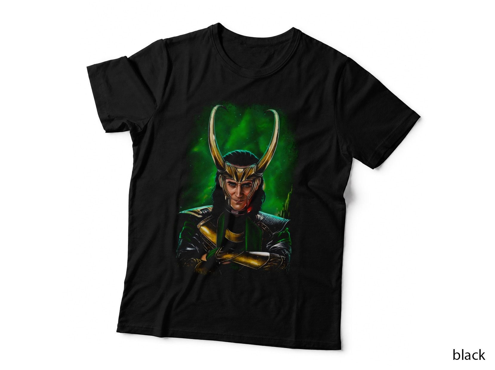Loki Helmet T-Shirt, Norse Mythology Print, Viking Warrior Tee
