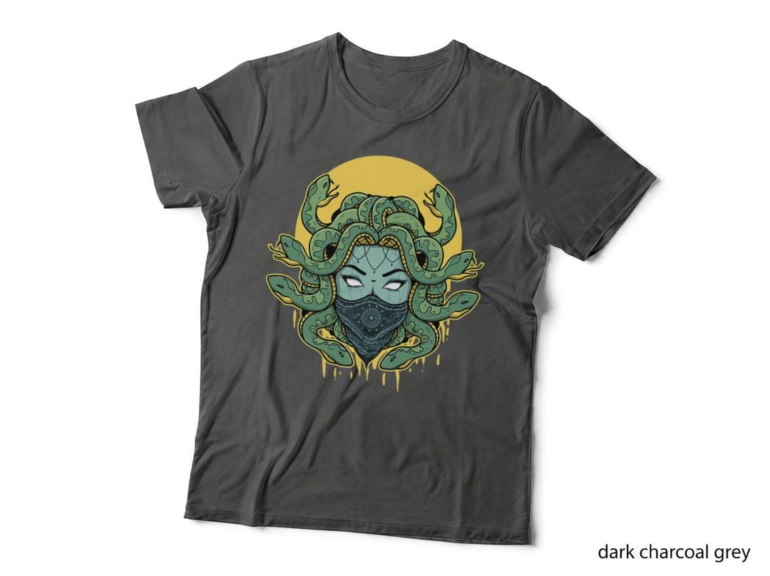 Medusa Abstract Snakes Greek Mythology Gangster T-Shirt