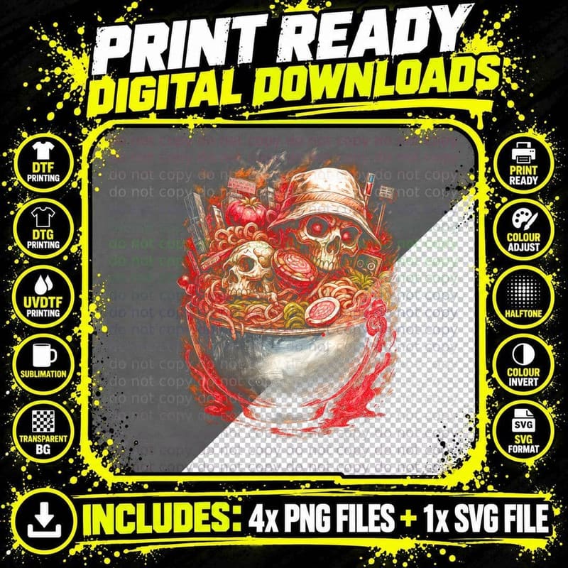 Monkey Warrior T-Shirt, Halftone Japanese Samurai Png SVG Digital Bundle