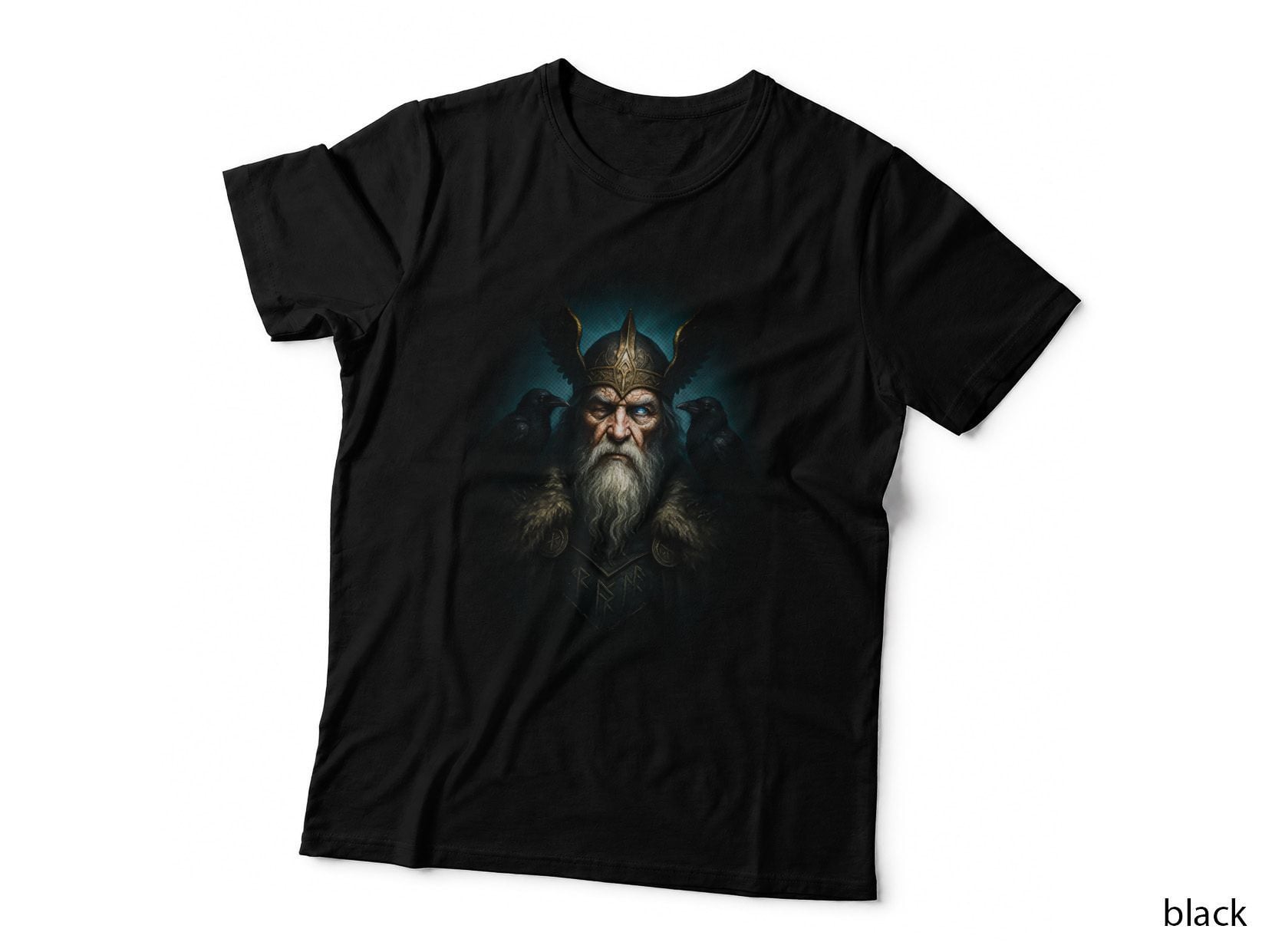 Odin T-Shirt, Halftone Norse God Portrait Graphic Tee, Mythology Shirt