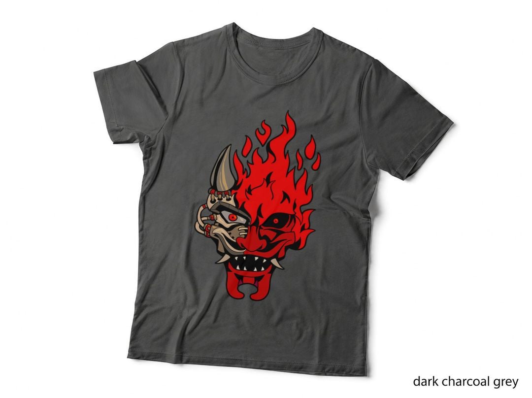 Onicyborg Cyberpunk Oni Samurai Evil Maskman Cool Streetwear T-Shirt
