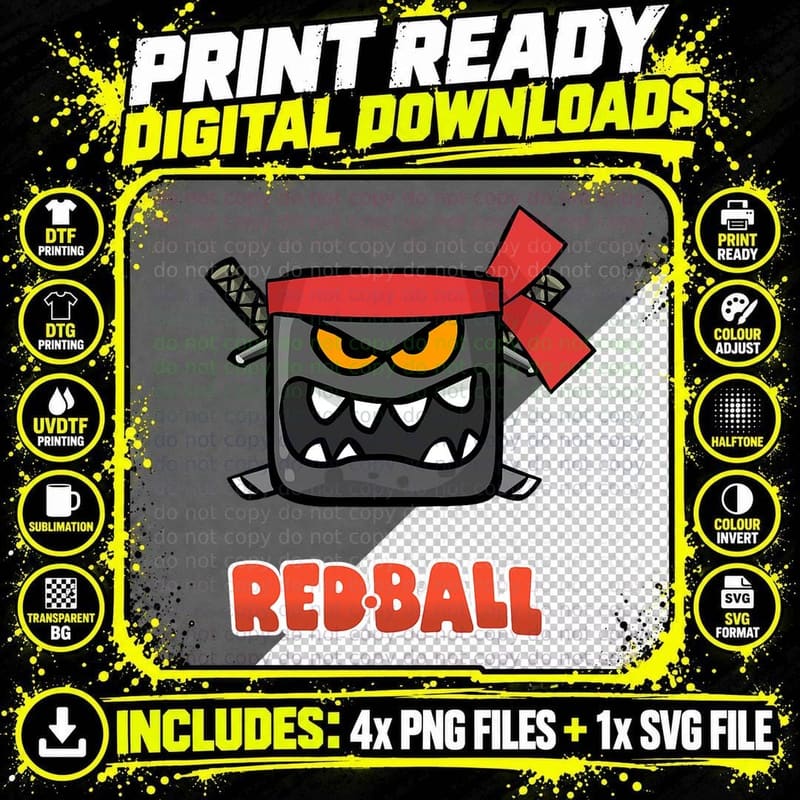 Red Ball 4 - the Samurai Box T-Shirt Png SVG Digital Bundle