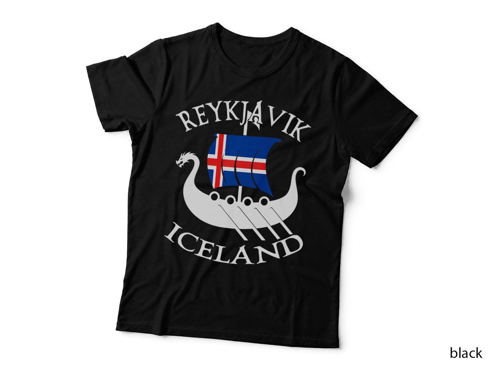 Reykjavik Viking Boat Iceland, Nautical Gift T-Shirt