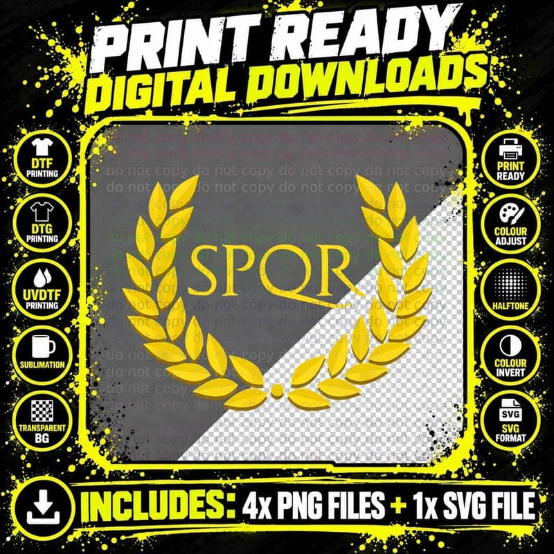 SPQR Purple Roman Empire T-Shirt Png SVG Digital Bundle