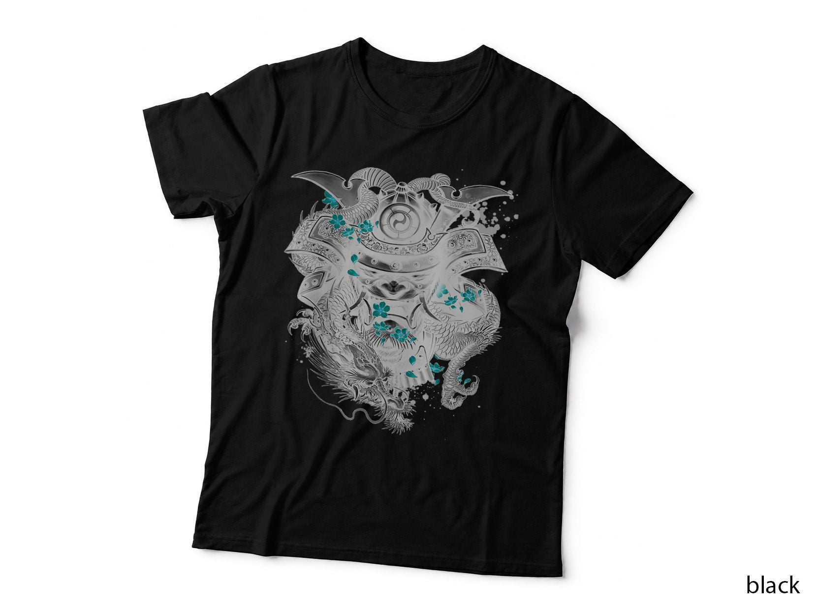 Samurai Design ON THE BACK Oni Bushido Japanese Warrior T-Shirt