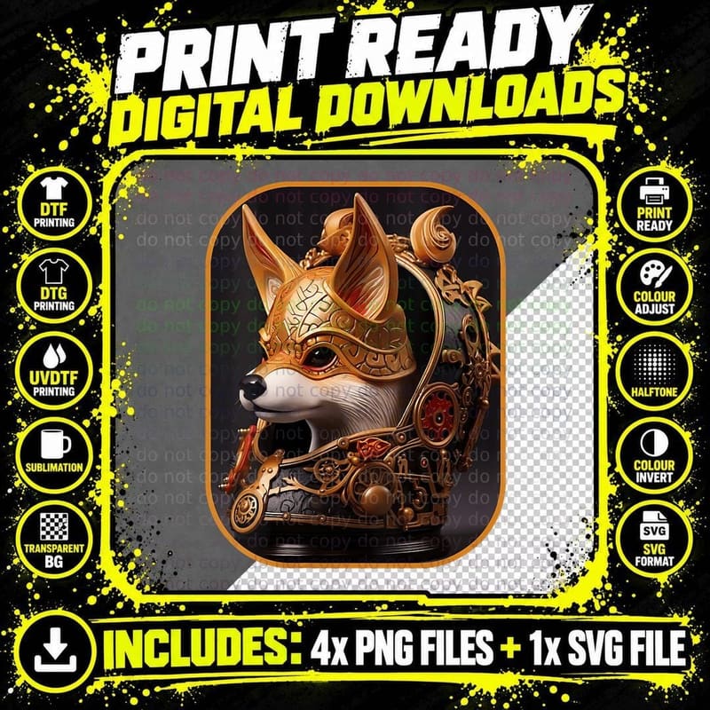 Samurai Helmet Corgi Warrior Cottagecore Japanese Png SVG Digital Bundle