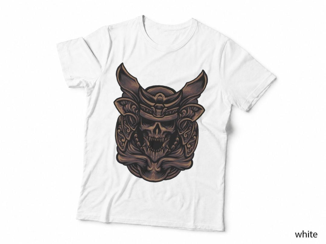 Samurai Warrior Mask Bronze Ornate T-Shirt
