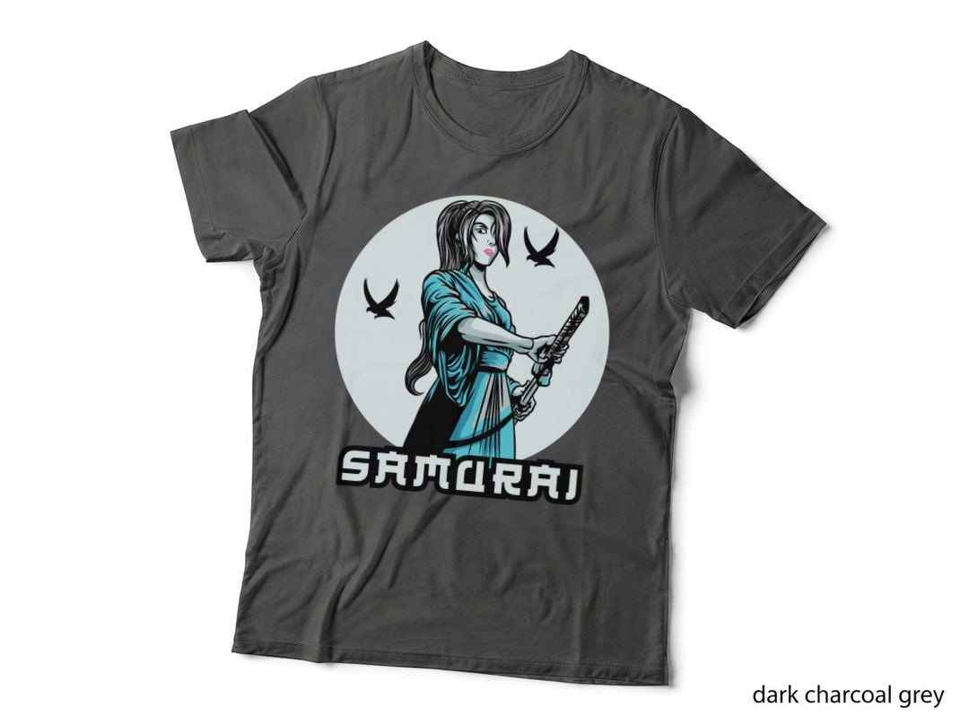 Samurai Woman Warrior with Sword Japanese Illustration T-Shirt