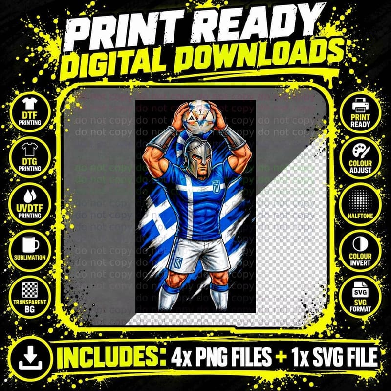 Spartan Warrior Silver Helmet Mascot Blue White Greece Png SVG Digital Bundle