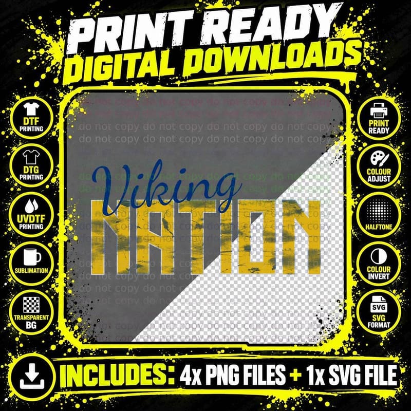 Teays Valley Viking Nation Blue and Gold Png SVG Digital Bundle