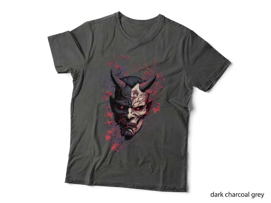 Traditional Japanese Tattoo Demon Mask, Oni Hannya Samurai T-Shirt