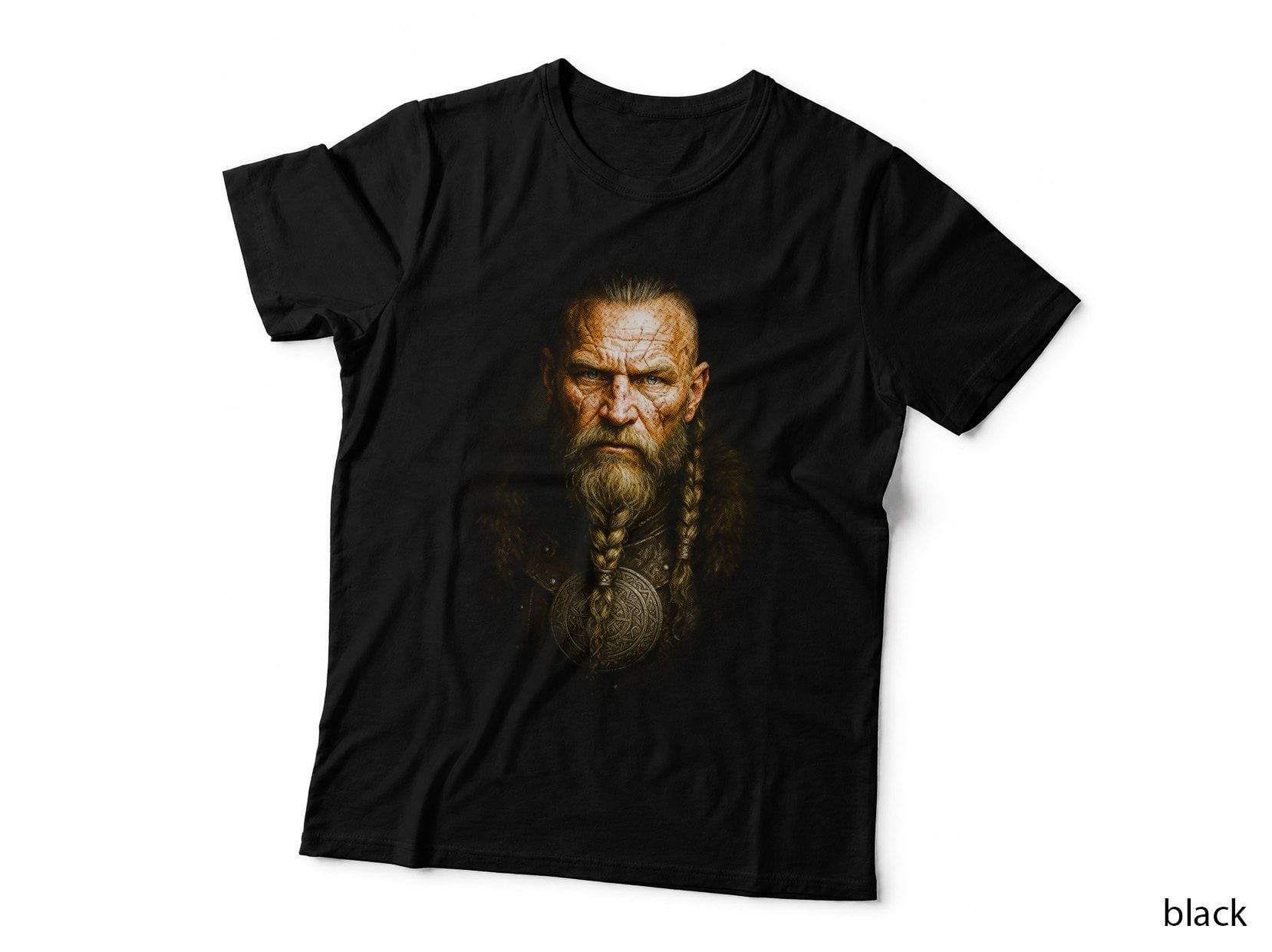 Viking Chieftain Portrait T-Shirt, Norse Warrior Print, Viking Gift