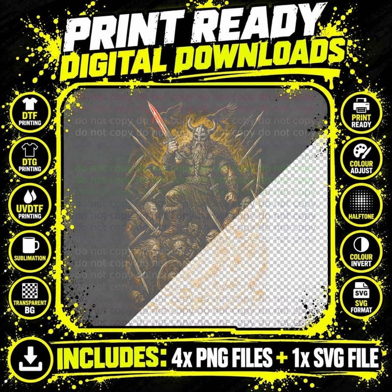 Viking Fury Unleashed T-Shirt, Viking Warrior Print Png SVG Digital Bundle