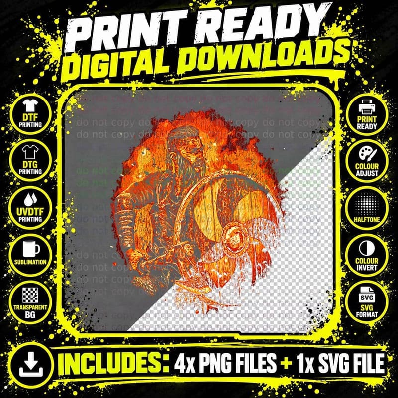 Viking History Culture Norse Mythology Warrior Png SVG Digital Bundle
