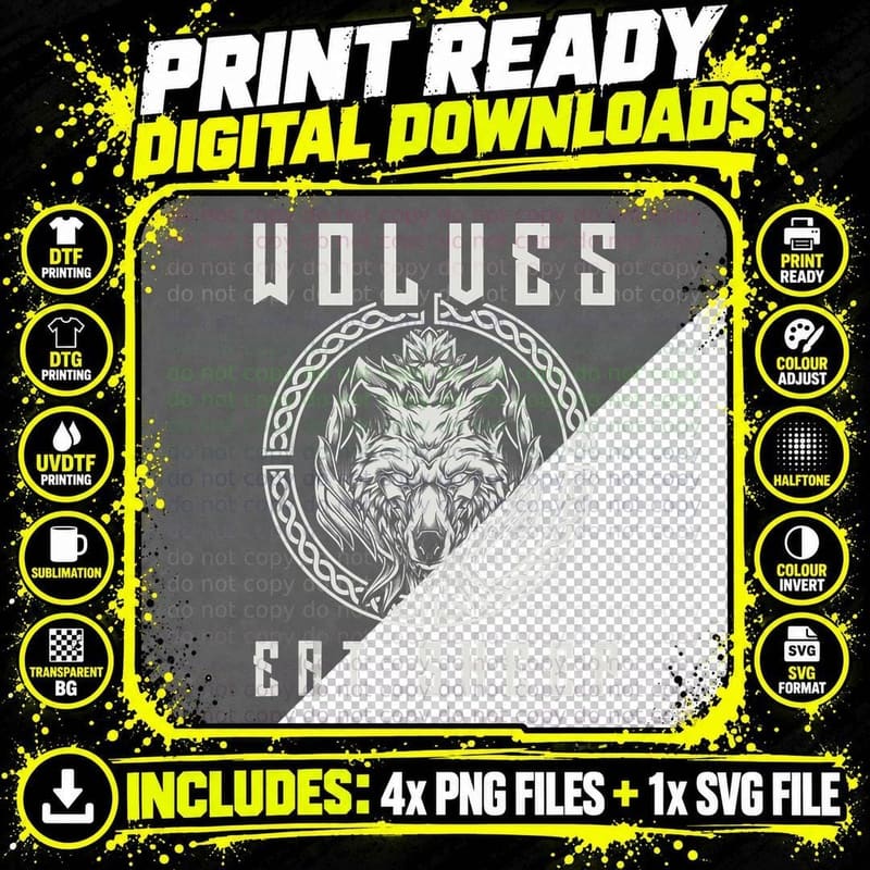 Wolves Eat Sheep Viking Warrior Saying Png SVG Digital Bundle