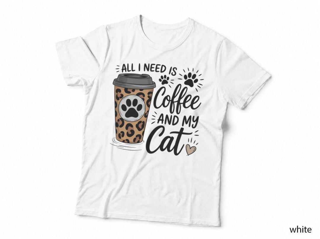 All I Need Is Coffee and My Cat Funny Cat T-Shirt
