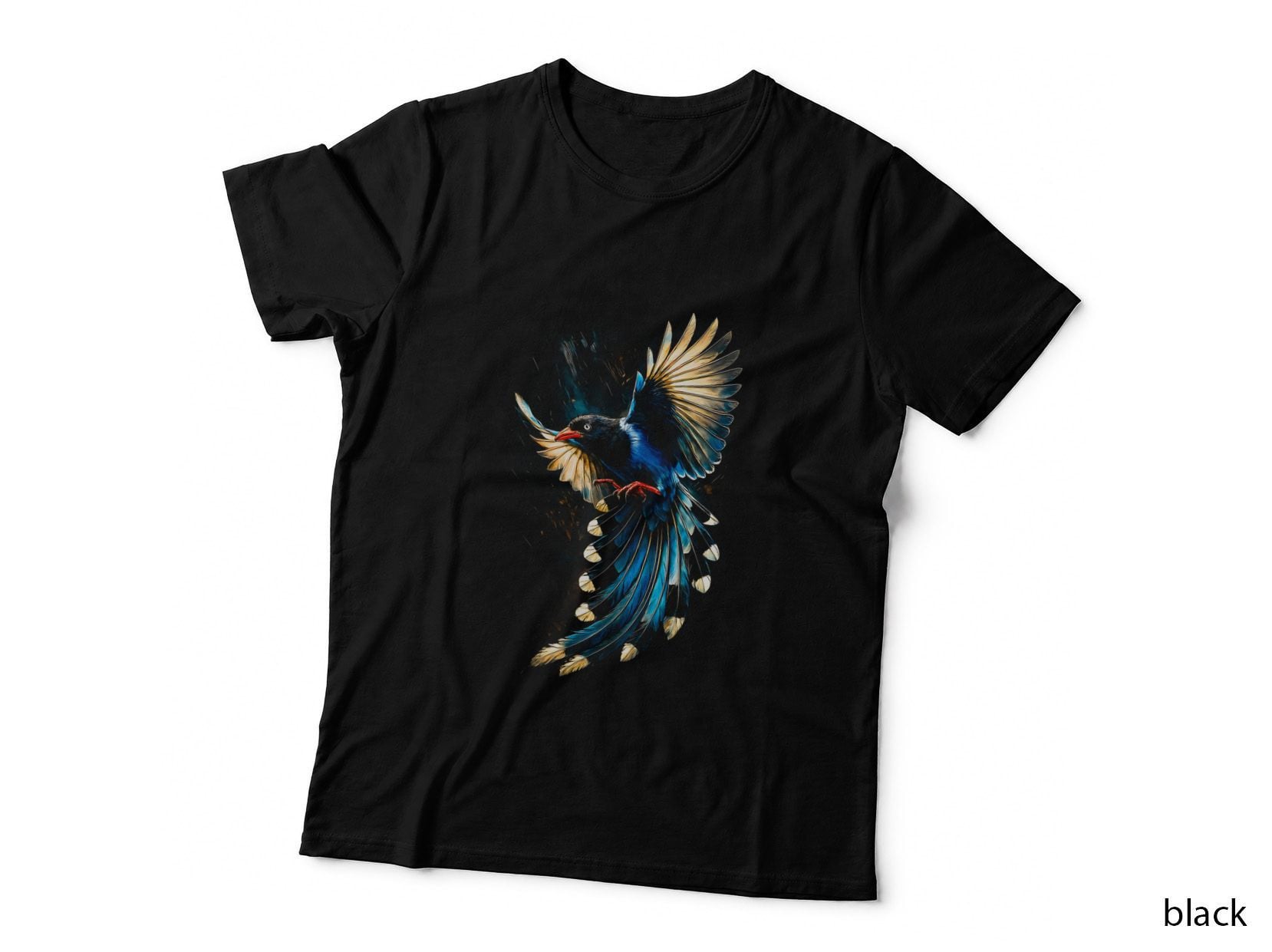 Blue Jay T-Shirt, Halftone Flying Blue Jay Graphic Tee, Nature Bird Shirt