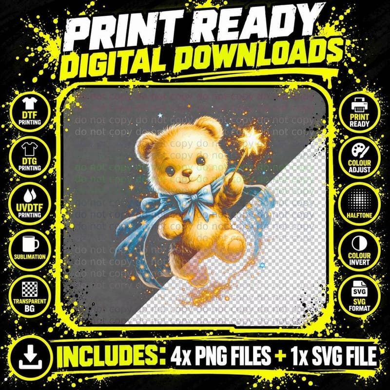Bottle Bow Tie Bear T-Shirt, Halftone Cute Teddy Bear Png SVG Digital Bundle