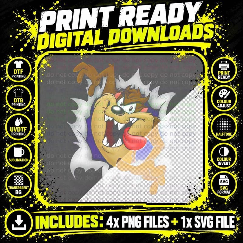 Cartoon Yellow Orange Brown Dog T-Shirt Png SVG Digital Bundle