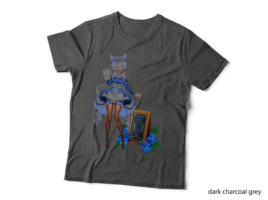 Cat Maid Girl Halftone Ears Outfit T-Shirt