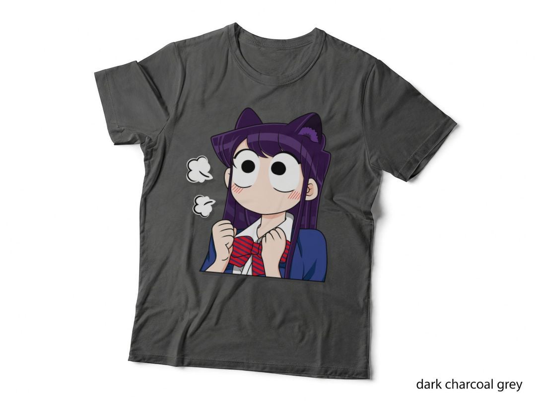 Cat-Eared Girl Purple Hair Cat Ears Happy Expression T-Shirt