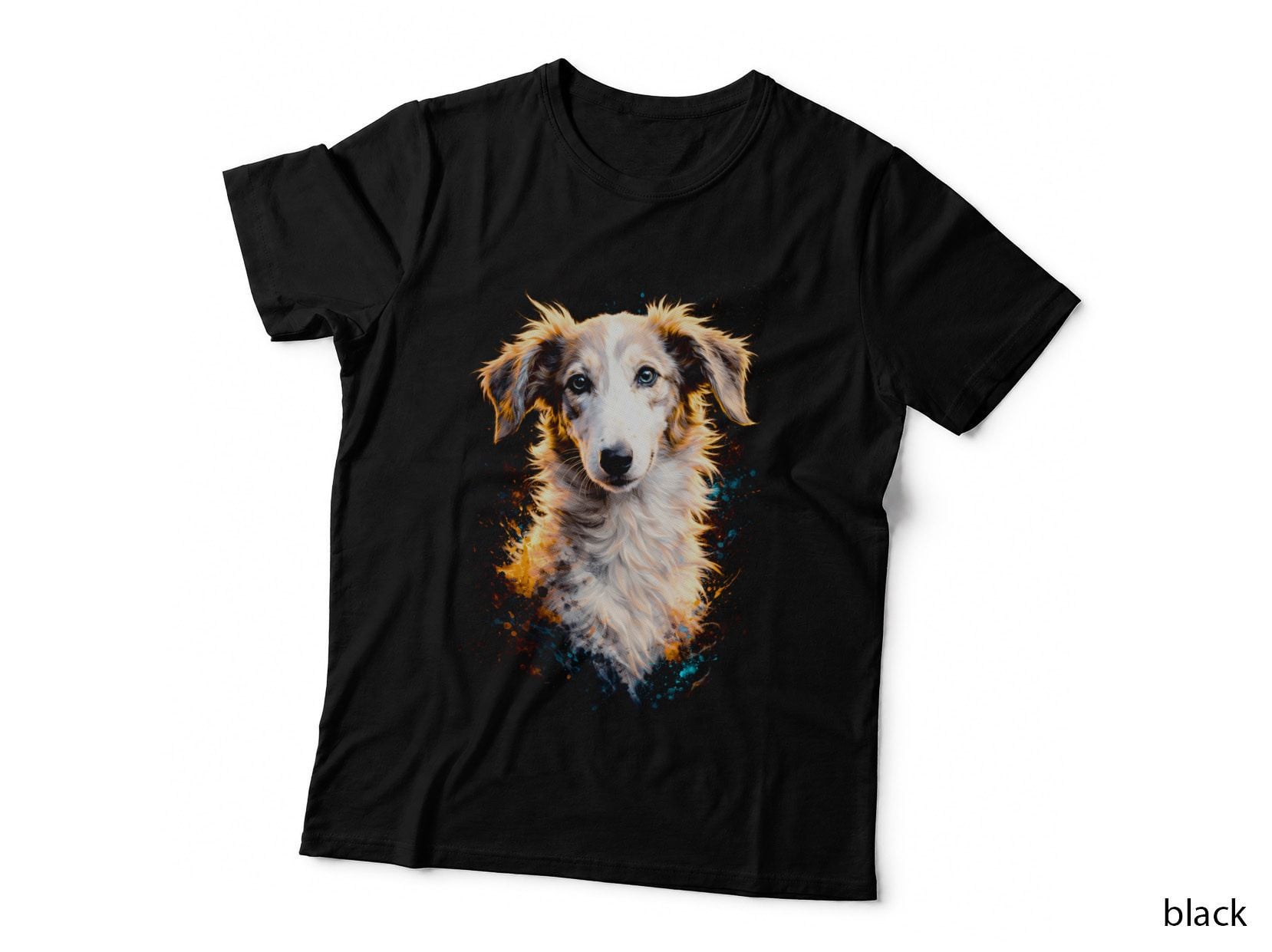 Cavalier Spaniel T-Shirt, Halftone Color Splash Cavalier Graphic Tee