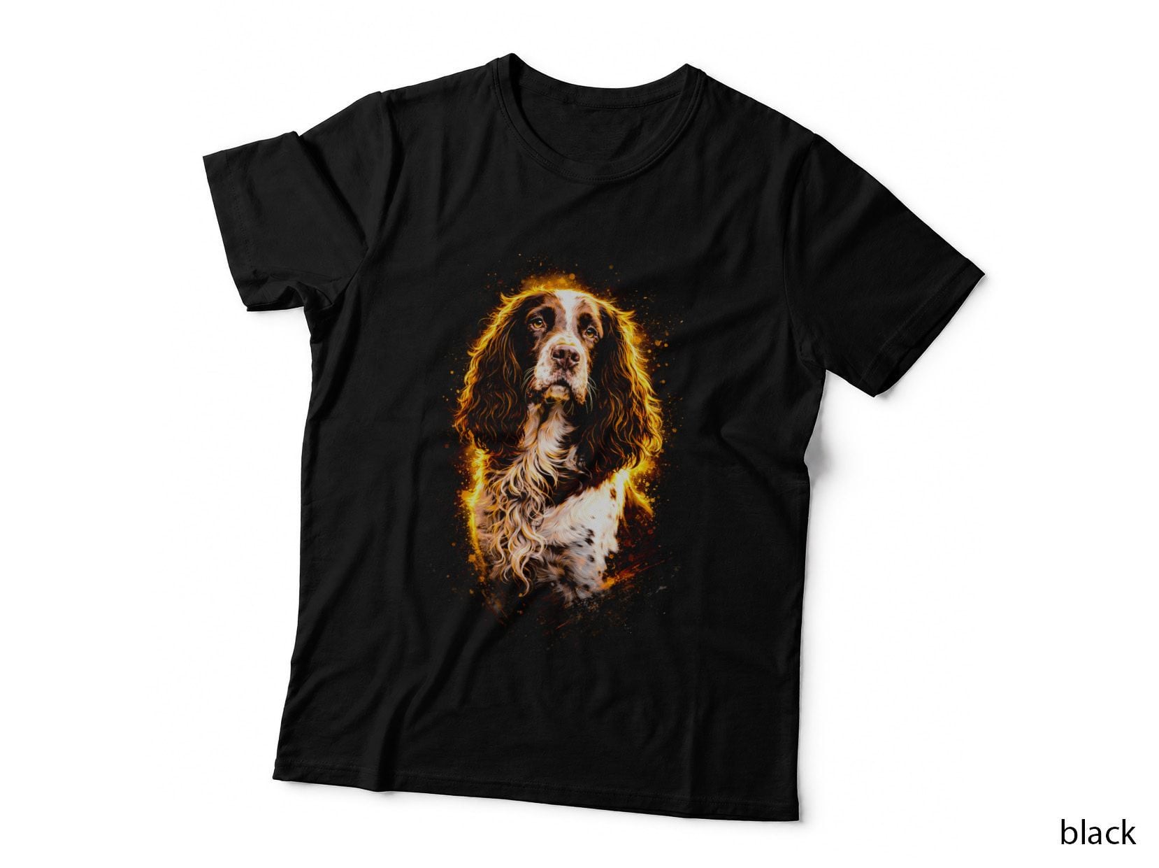 Cavalier Spaniel T-Shirt, Halftone Golden Cavalier Graphic Tee, Cute Dog Shirt