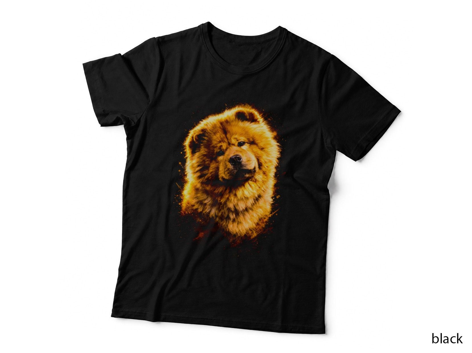 Chow T-Shirt, Halftone Fire Chow Graphic Tee, Cute Dog Shirt