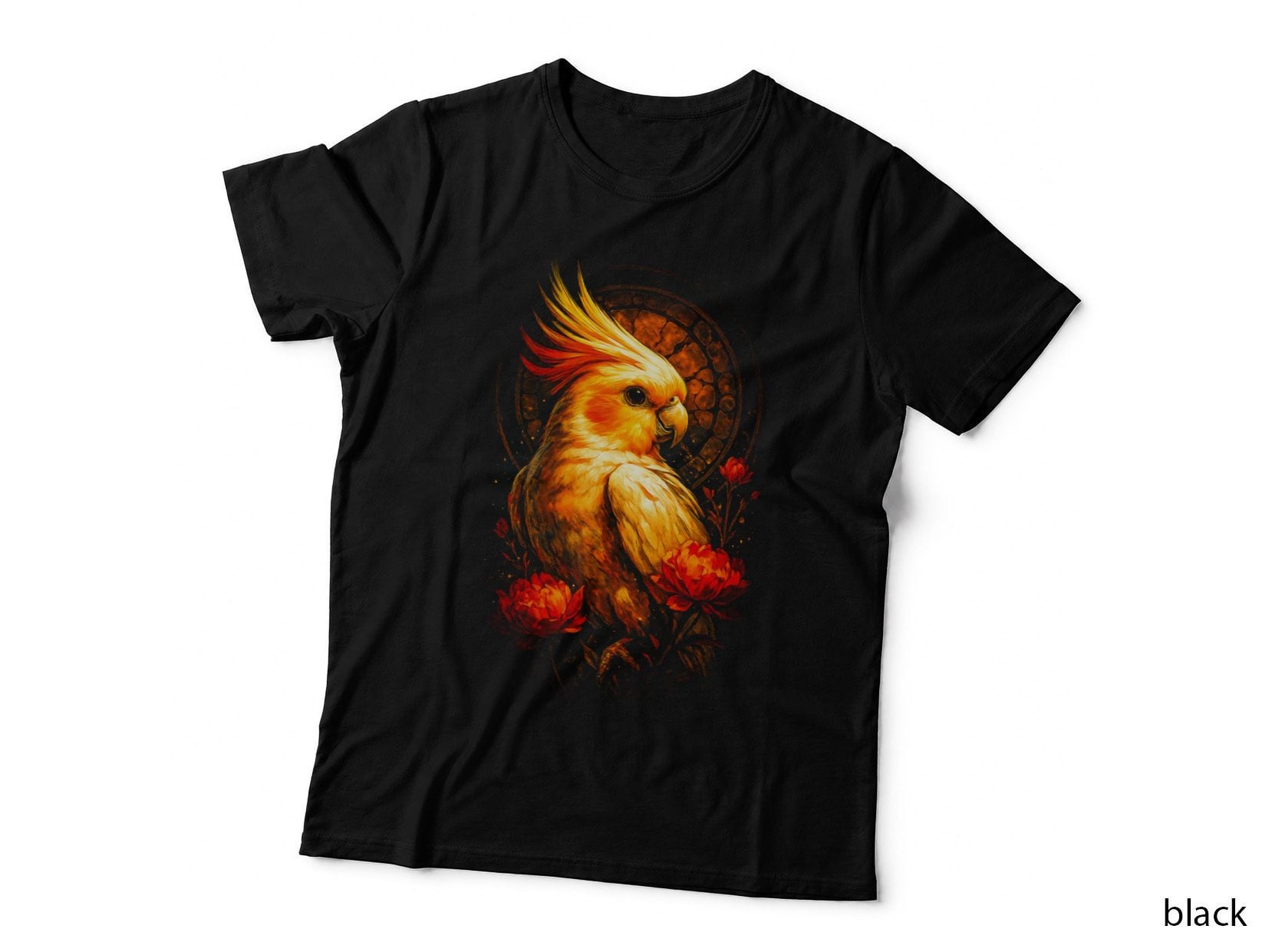 Cockatoo T-Shirt, Halftone Crested Cockatoo Graphic Tee, Bird Watcher Shirt