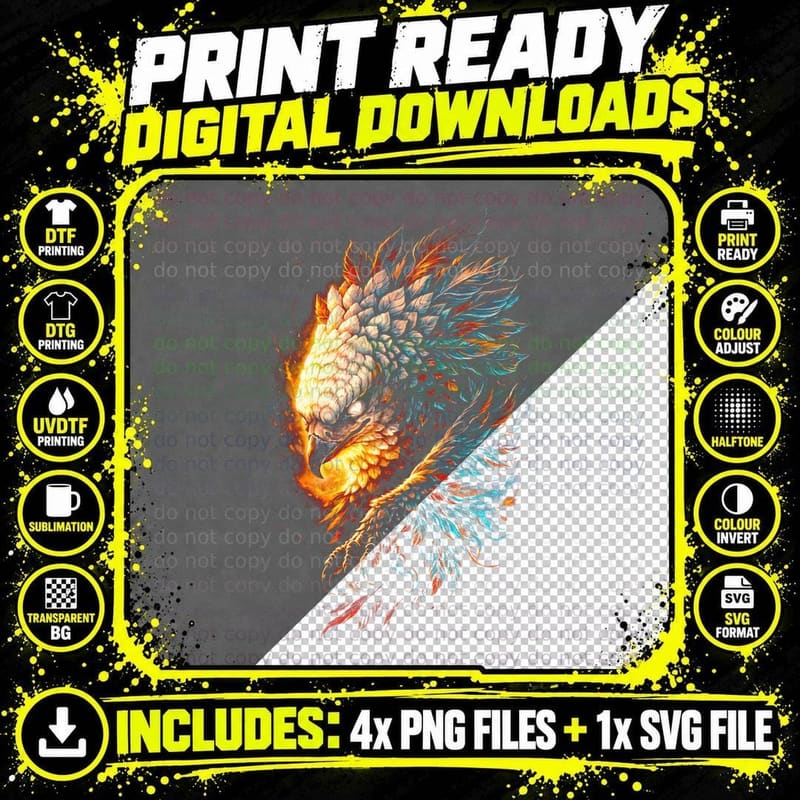 Cockatoo T-Shirt, Halftone Neon Cockatoo Graphic Tee Png SVG Digital Bundle