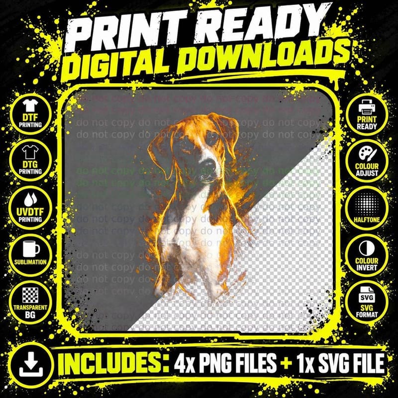 Cocker Spaniel T-Shirt, Halftone Golden Orange Cocker Png SVG Digital Bundle