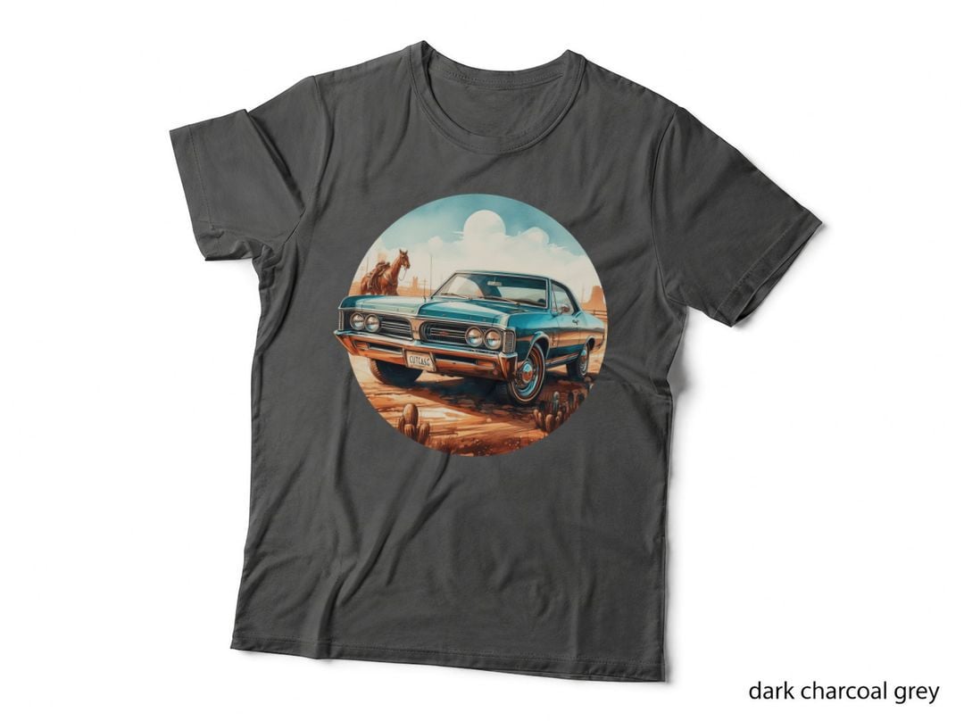 Desert Cowboy Horse Western Rider Teal Retro T-Shirt
