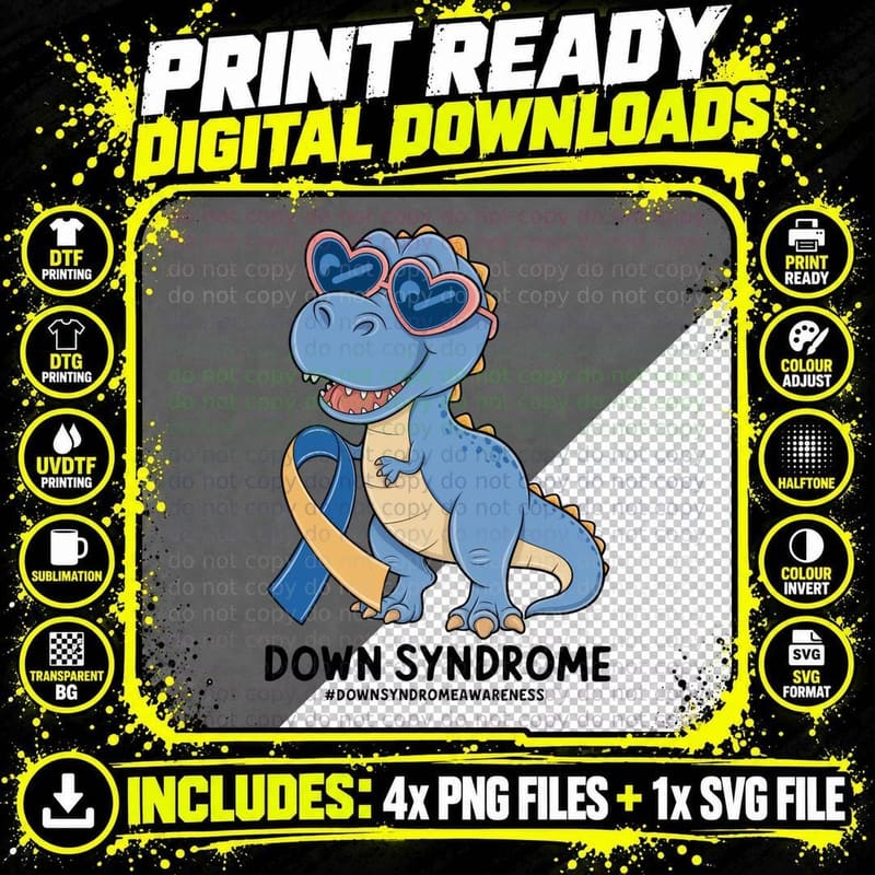 Down Syndrome Downsyndromeawaerness Down Syndrome T-Shirt Png SVG Digital Bundle