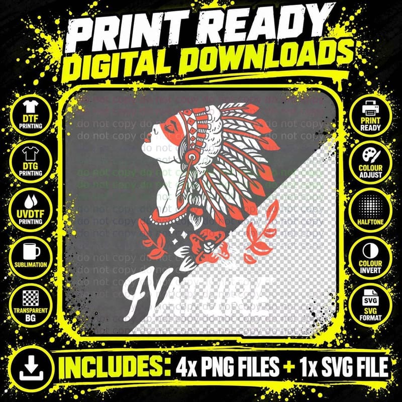 Eagle Nature Bird Red White Wings T-Shirt Png SVG Digital Bundle