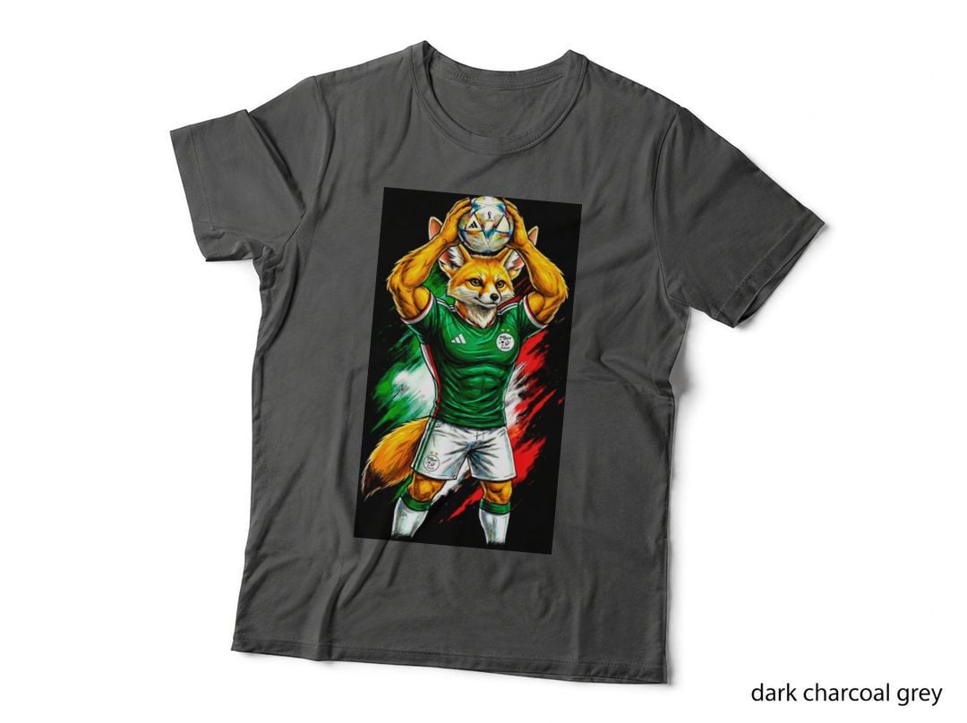 Fennec Fox Footballer Green and White Kit Red-White-Green Flag Colours T-Shirt
