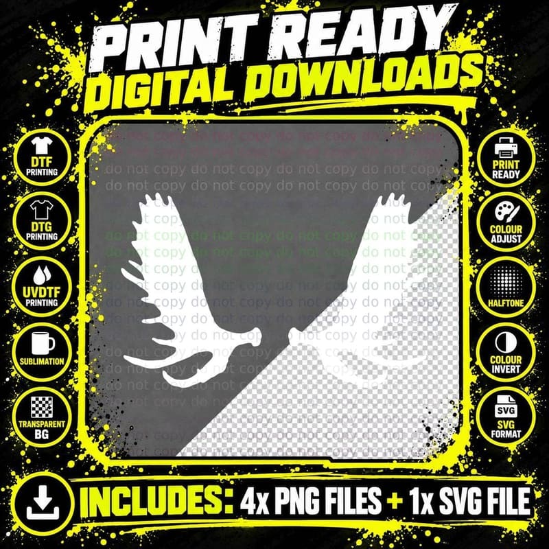 Flying Bird Silhouette T-Shirt, Trendy Graphic Tee Png SVG Digital Bundle