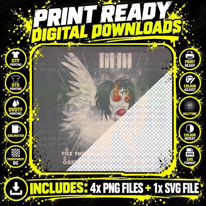 Fox Theater Oakland Ca 01.16.18 White Black Female Angel Png SVG Digital Bundle