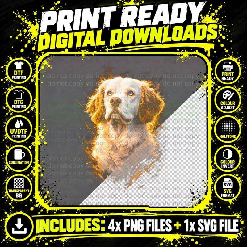 Golden Retriever T-Shirt, Halftone Golden Tone Retriever Png SVG Digital Bundle