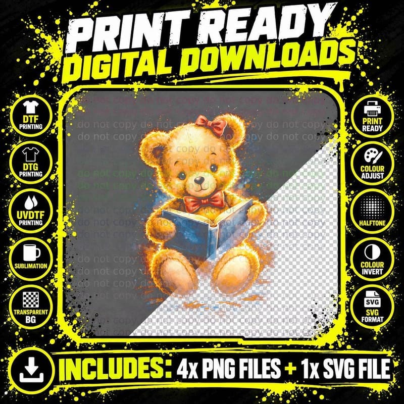 Heart Lollipop Teddy Bear T-Shirt, Halftone Cute Teddy Png SVG Digital Bundle